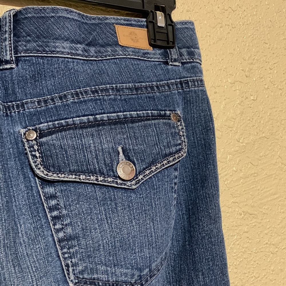 Bandolino Jeans Capris/Ankle Pants 10 Blue Straight Cotton Blend Flap Pockets - Picture 10 of 16